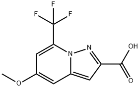 5-METHOXY-7-(TRIFLUOROMETHYL)PYRAZOLO[1,5-A]PYRIDINE-2-CARBOXYLIC ACID 结构式