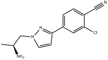 (S)-4-(1-(2-氨基丙基)-1H-吡唑-3-基)-2-氯苯甲腈 结构式