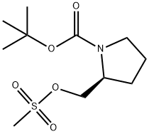 (S)-2-(((甲基磺酰基)氧基)甲基)吡咯烷-1-羧酸叔丁酯 结构式