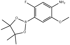 5-氟-2-甲氧基-4-(4,4,5,5-四甲基-1,3,2-二氧硼烷-2-基)苯胺 结构式