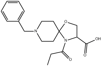 8-benzyl-4-propanoyl-1-oxa-4,8-diazaspiro[4.5]decane-3-carboxylic acid 结构式