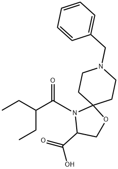 8-benzyl-4-(2-ethylbutanoyl)-1-oxa-4,8-diazaspiro[4.5]decane-3-carboxylic acid 结构式