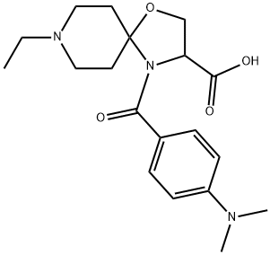 4-[4-(dimethylamino)benzoyl]-8-ethyl-1-oxa-4,8-diazaspiro[4.5]decane-3-carboxylic acid 结构式