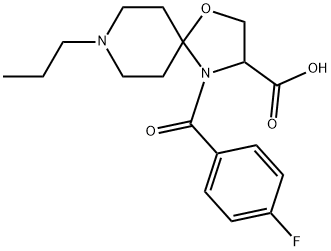 4-(4-fluorobenzoyl)-8-propyl-1-oxa-4,8-diazaspiro[4.5]decane-3-carboxylic acid 结构式