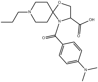 4-[4-(dimethylamino)benzoyl]-8-propyl-1-oxa-4,8-diazaspiro[4.5]decane-3-carboxylic acid 结构式