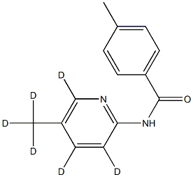 4-methyl-N-[3,4,6-trideuterio-5-(trideuteriomethyl)pyridin-2-yl]benzamide 结构式