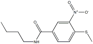 N-丁基-4-(甲硫基)-3-硝基苯甲酰胺 结构式