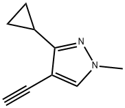 3-Cyclopropyl-4-ethynyl-1-methyl-1H-pyrazole 结构式