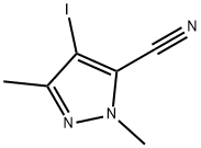 4-碘-1,3-二甲基-1H-吡唑-5-甲腈 结构式