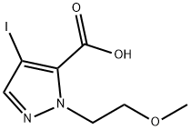 4-碘-1-(2-甲氧基乙基)-1H-吡唑-5-羧酸 结构式