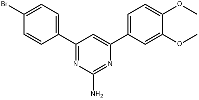 4-(4-bromophenyl)-6-(3,4-dimethoxyphenyl)pyrimidin-2-amine 结构式