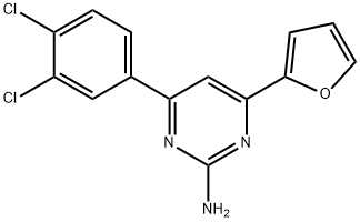 4-(3,4-dichlorophenyl)-6-(furan-2-yl)pyrimidin-2-amine 结构式