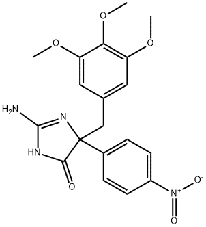 2-amino-5-(4-nitrophenyl)-5-[(3,4,5-trimethoxyphenyl)methyl]-4,5-dihydro-1H-imidazol-4-one 结构式