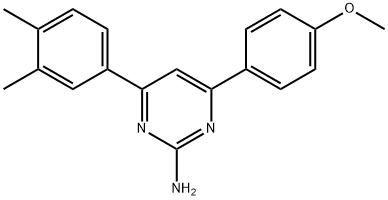 4-(3,4-dimethylphenyl)-6-(4-methoxyphenyl)pyrimidin-2-amine 结构式