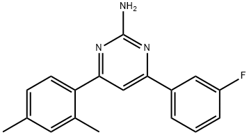 4-(2,4-dimethylphenyl)-6-(3-fluorophenyl)pyrimidin-2-amine 结构式