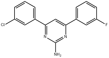 4-(3-chlorophenyl)-6-(3-fluorophenyl)pyrimidin-2-amine 结构式