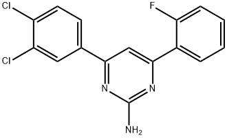 4-(3,4-dichlorophenyl)-6-(2-fluorophenyl)pyrimidin-2-amine 结构式