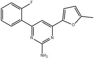 4-(2-fluorophenyl)-6-(5-methylfuran-2-yl)pyrimidin-2-amine 结构式