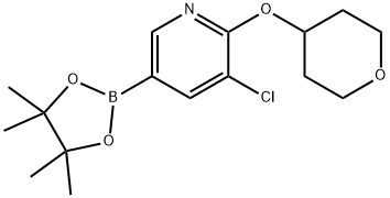 (5-CHLORO-6-((TETRAHYDRO-2H-PYRAN-4-YL)OXY)PYRIDIN-3-YL)BORONIC ACID PINACOL ESTER 结构式