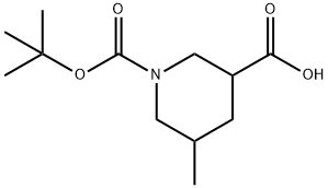 1-[(tert-butoxy)carbonyl]-5-methylpiperidine-3-carboxylic acid 结构式