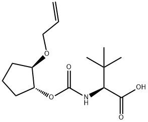 (S)-2-(((((1R,2R)-2-(烯丙氧基)环戊)氧代)羰基)氨基)-3,3-二甲基丁酸 结构式