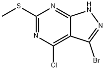3-溴-4-氯-6-(甲硫基)-1H-吡唑并[3,4-D]嘧啶 结构式