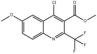 METHYL 4-CHLORO-6-METHOXY-2-(TRIFLUOROMETHYL)QUINOLINE-3-CARBOXYLATE 结构式