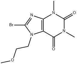 8-溴-7-(2-甲氧基乙基)-1,3-二甲基-1H-嘌呤-2,6(3H,7H)-二酮 结构式