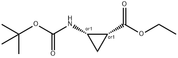顺-2-BOC-氨基-环丙烷甲酸乙酯 结构式