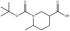 1-(叔丁氧基羰基)-6-甲基哌啶-3-羧酸 结构式
