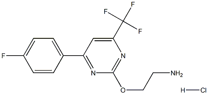 2-[4-(4-fluorophenyl)-6-(trifluoromethyl)pyrimidin-2-yl]oxyethanamine:hydrochloride 结构式