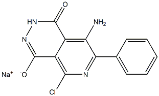 sodium 8-amino-5-chloro-1-oxo-7-phenyl-2H-pyrido[3,4-d]pyridazin-4-olate 结构式