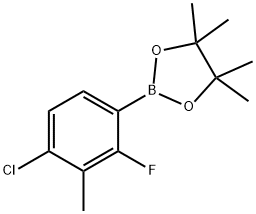 2-(4-氯-2-氟-3-甲基苯基)-4,4,5,5-四甲基-1,3,2-二氧硼杂环戊烷 结构式
