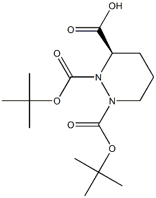 (R)-1,2-双(叔丁氧羰基)六氢哒嗪-3-羧酸 结构式