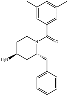 ((2R,4S)-4-氨基-2-苯甲基哌啶-1-基)(3,5-二甲基苯基)甲酮 结构式