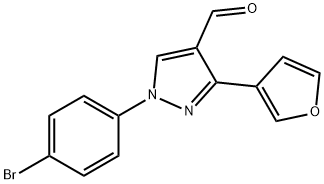1-(4-bromophenyl)-3-(furan-3-yl)-1H-pyrazole-4-carbaldehyde 结构式