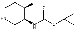 ((3S,4R)-4-氟哌啶-3-基)氨基甲酸叔丁酯 结构式