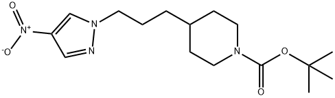 4-[3-(4-NITRO-PYRAZOL-1-YL)-PROPYL]-PIPERIDINE-1-CARBOXYLIC ACID TERT-BUTYL ESTER 结构式