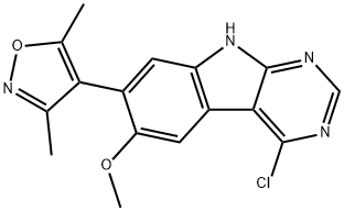 4-(4-氯-6-甲氧基-9H-嘧啶基[4,5-B]吲哚-7-基)-3,5-二甲基-异噁唑 结构式