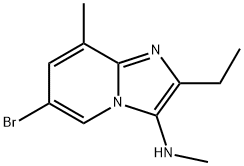 6-BROMO-2-ETHYL-N,8-DIMETHYLIMIDAZO[1,2-A]PYRIDIN-3-AMINE 结构式