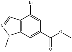 1-甲基-4-溴吲唑-6-甲酸甲酯 结构式