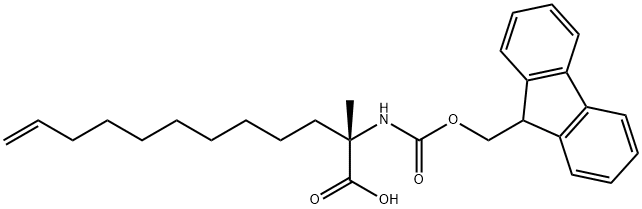 (S)-2-((((9H-Fluoren-9-yl)methoxy)carbonyl)amino)-2-methyldodec-11-enoic acid 结构式