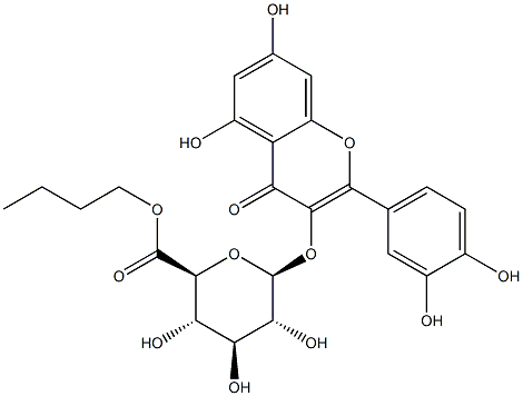 b-D-Glucopyranosiduronic acid,2-(3,4-dihydroxyphenyl)-5,7-dihydroxy-4-oxo-4H-1-benzopyran-3-yl, butyl ester 结构式