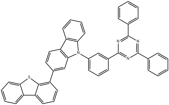 2-二苯并噻吩-4-基-9- [3-(4,6-二苯基 - [1,3,5]三嗪-2-基) - 苯基] -9H-咔唑 结构式