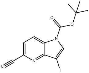 5-Cyano-3-iodo-pyrrolo[3,2-b]pyridine-1-carboxylic acid tert-butyl ester 结构式