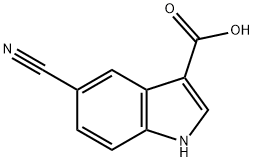 5-氰基-1H-吲哚-3-羧酸 结构式