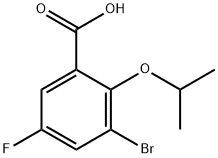 3-BROMO-5-FLUORO-2-ISOPROPOXYBENZOIC ACID 结构式