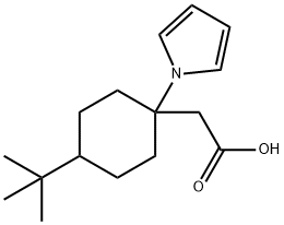 2-(4-(叔丁基)-1-(1H-吡咯-1-基)环己基)乙酸 结构式