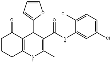 N-(2,5-dichlorophenyl)-4-(furan-2-yl)-2-methyl-5-oxo-4,6,7,8-tetrahydro-1H-quinoline-3-carboxamide 结构式