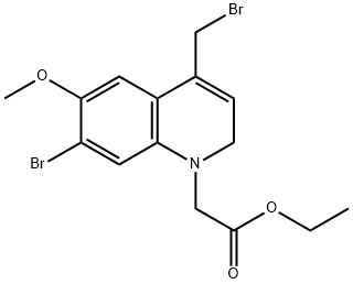 (7-Bromo-4-bromomethyl-6-methoxy-2H-quinolin-1-yl)-acetic acid ethyl ester 结构式